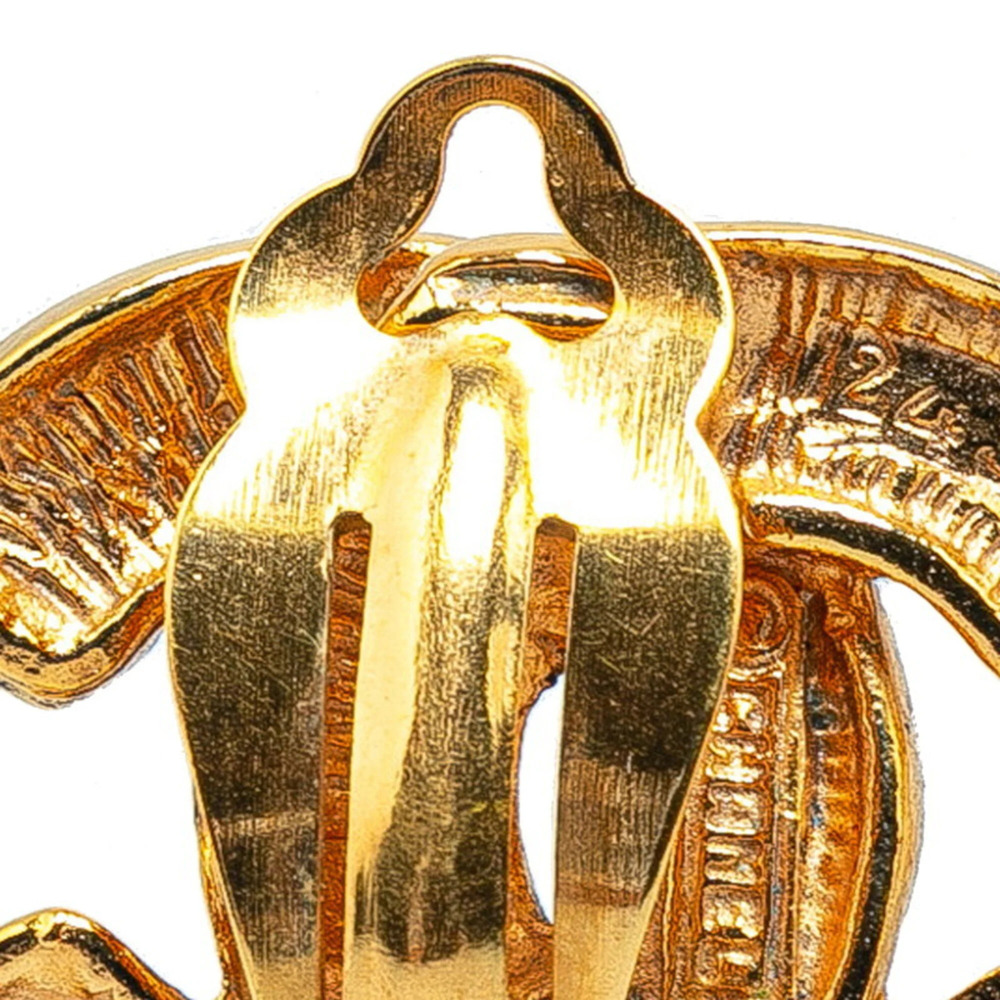 CHANEL Gold Logo Earrings - Picture 5 of 7
